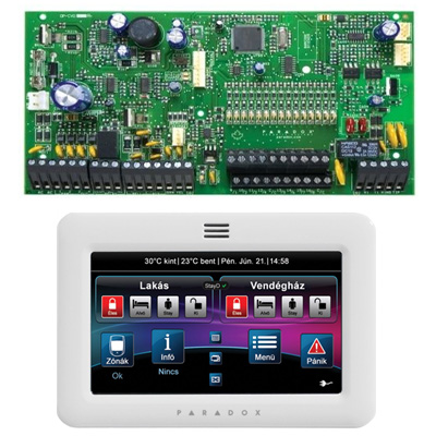 PARADOX SP7000+ TM50 fehér érintőképernyős kezelővel