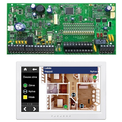 PARADOX SP7000+ TM70 fehér érintőképernyős kezelővel